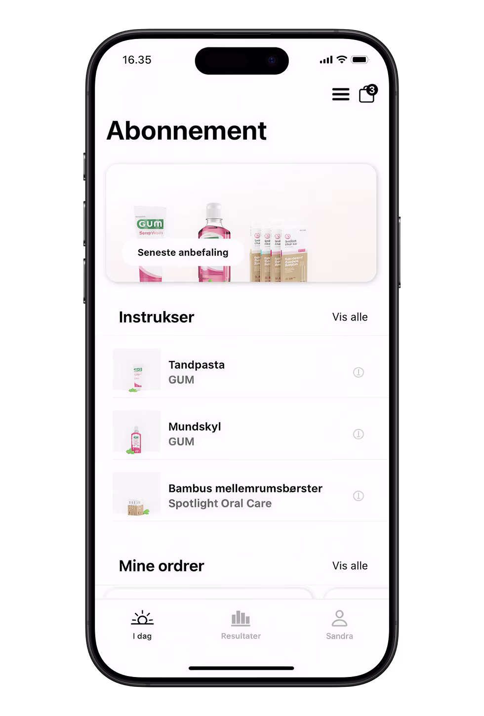 Product subscription with clinic recommendations and usage instructions