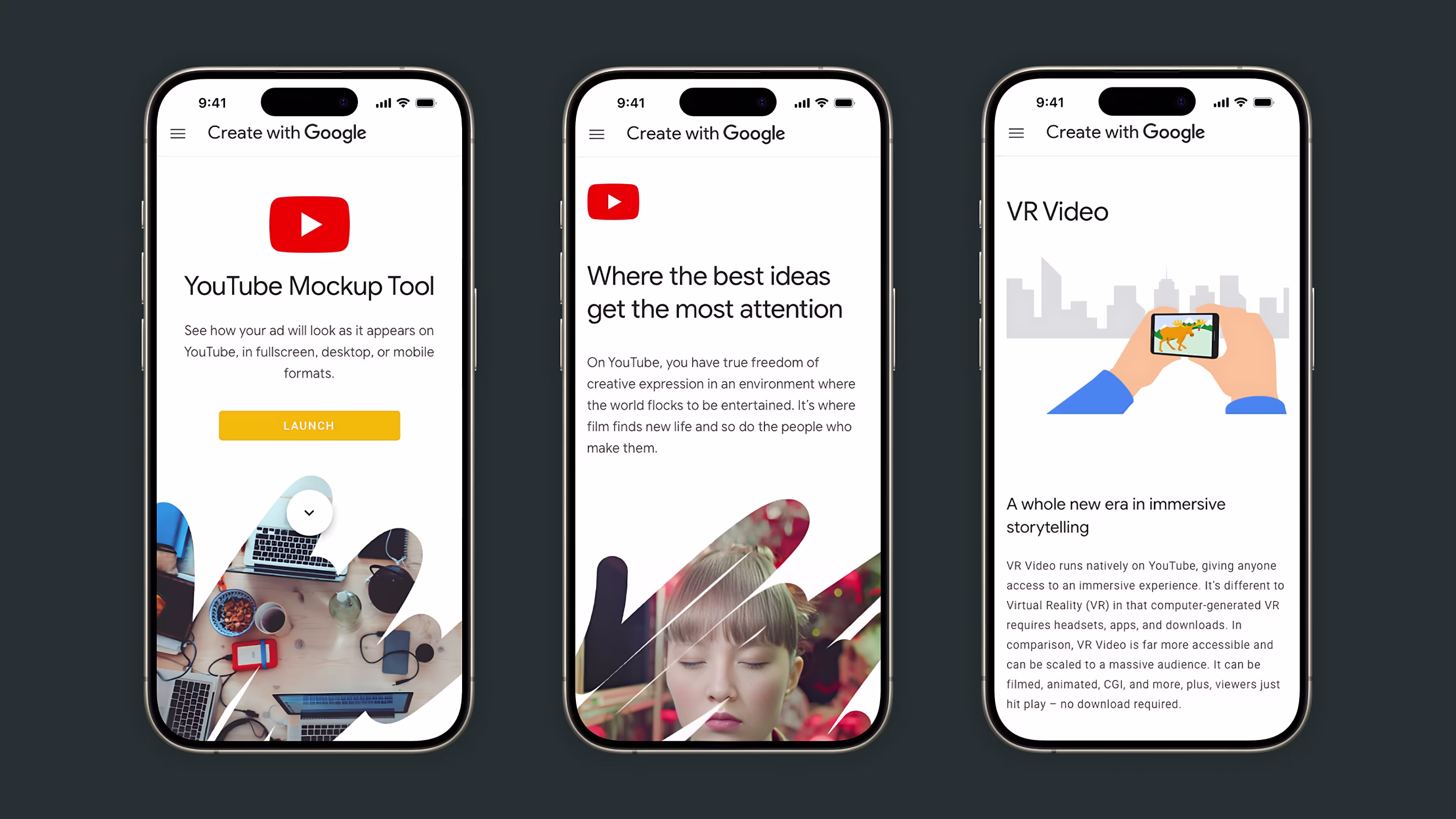 Mobile tools for YouTube mockups and VR video