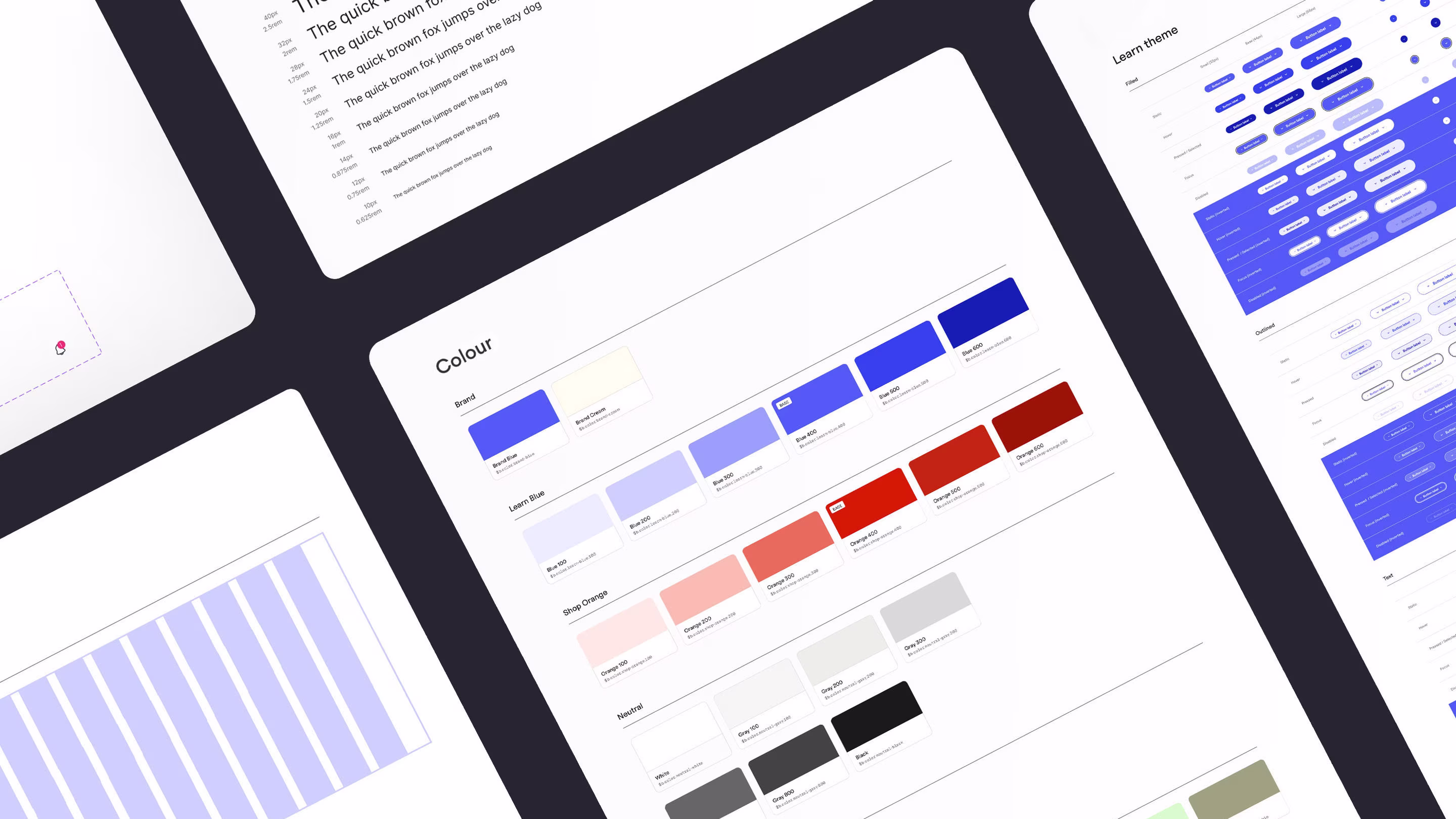 Curated design system with colour, typography, and components